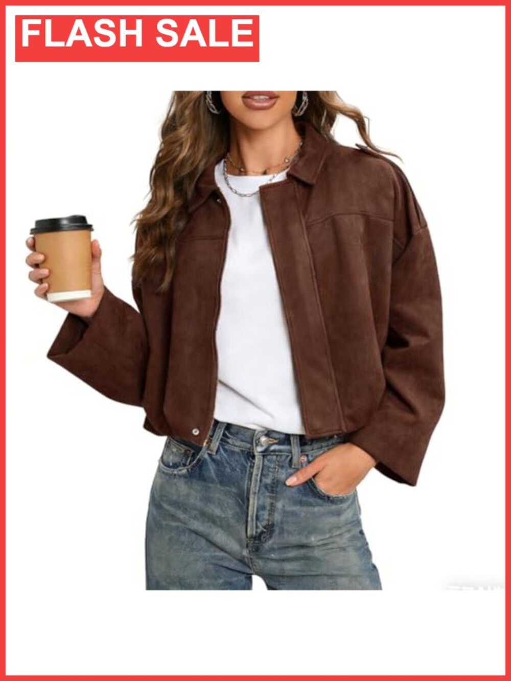 Oversized Faux Suede Bomber Jacket Cropped Streetwear Pilot Coat
